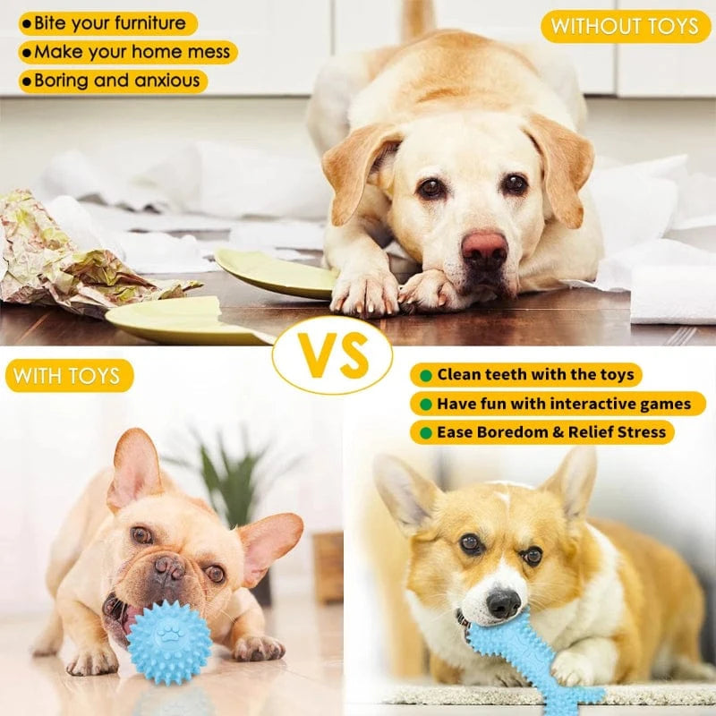 TechnuPet Dog Toys Blue 5-Pack Plush Dog Toys