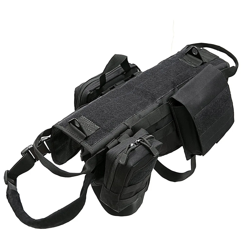 Tactical Large Dog Harness with Pouches