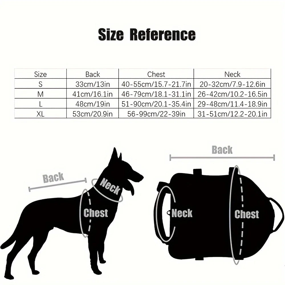 Tactical Large Dog Harness with Pouches