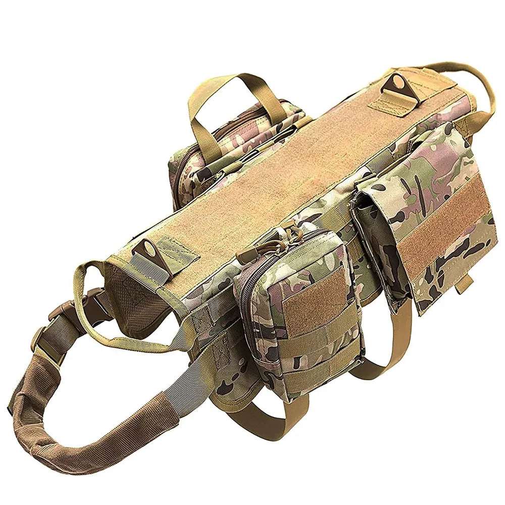 Tactical Large Dog Harness with Pouches