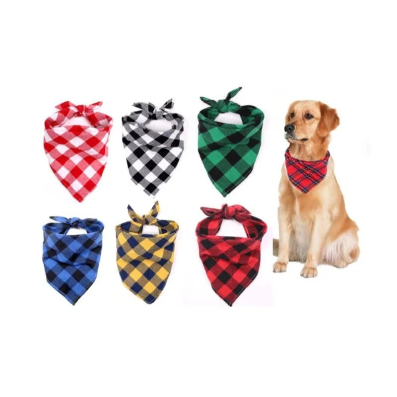 Red & Black Plaid Dog Bandana