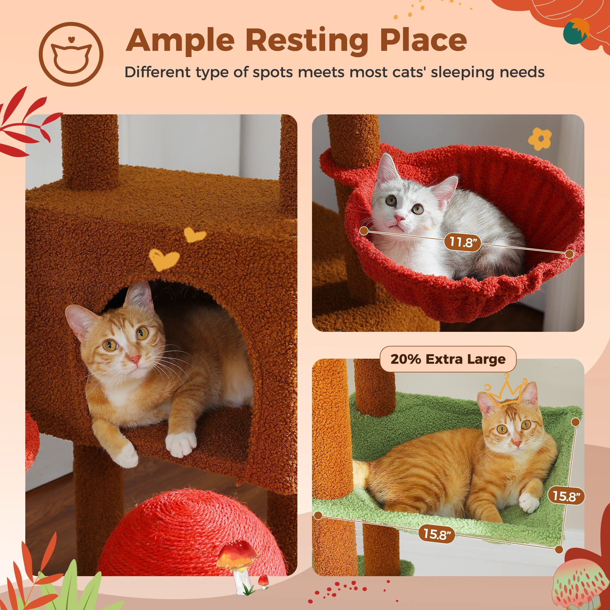 Adjustable Floor-to-Ceiling Cat Tree