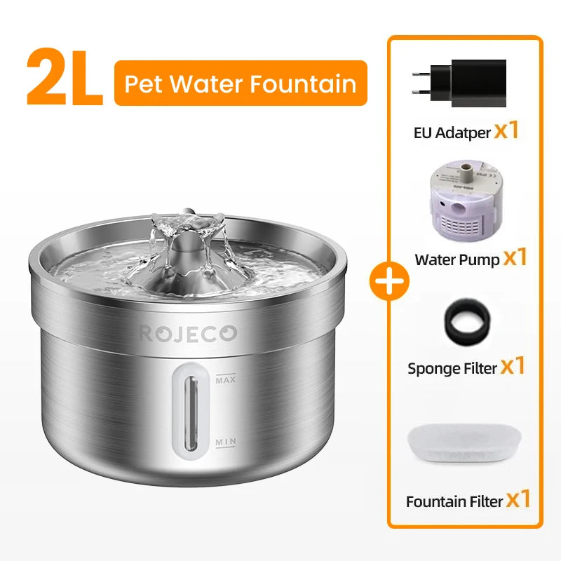 Stainless Steel Pet Drinking Automatic Water Fountain