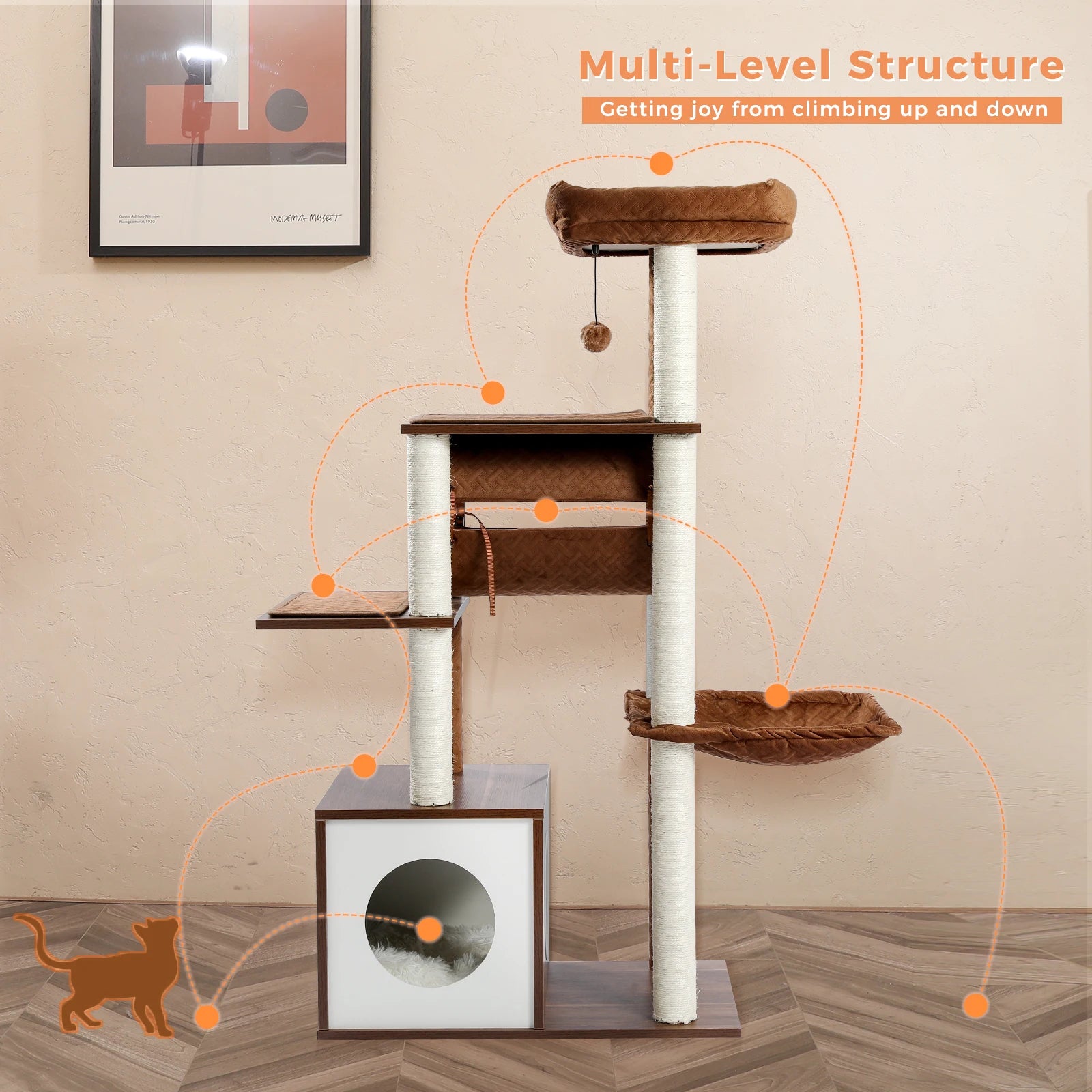 Modern Wooden Cat Tree