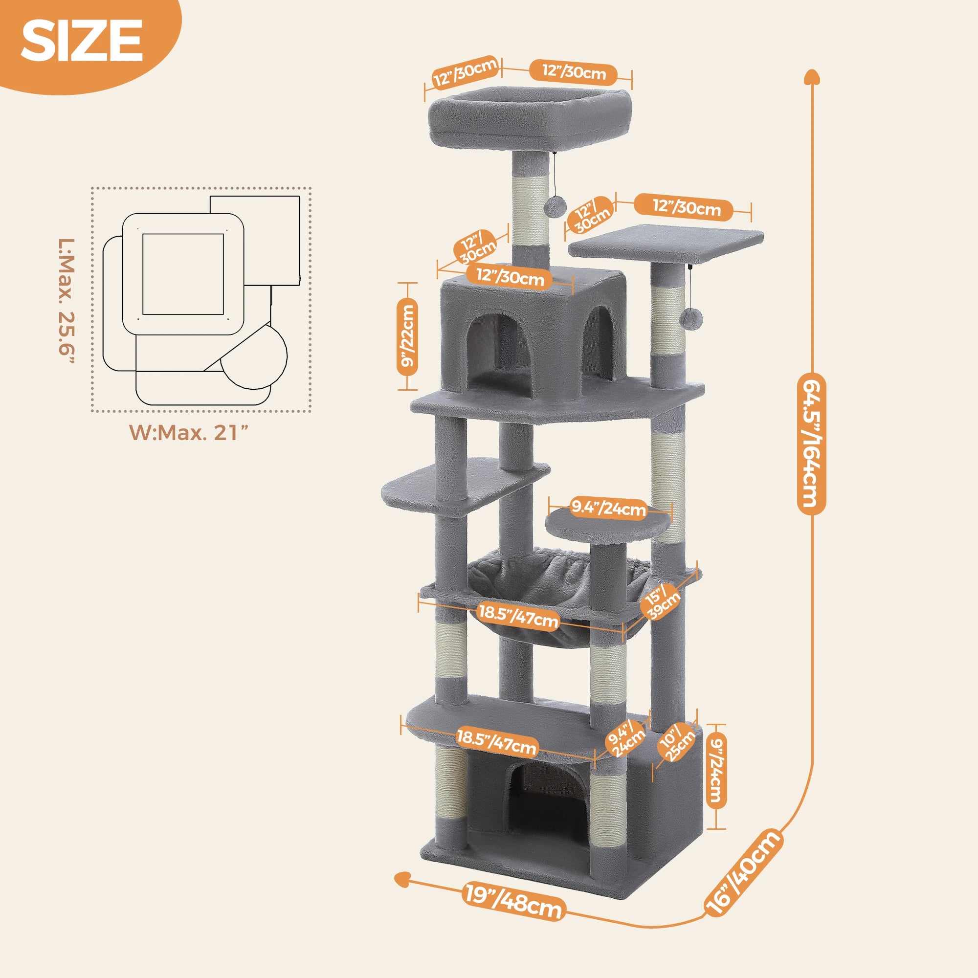 Large Grey Cat Tree