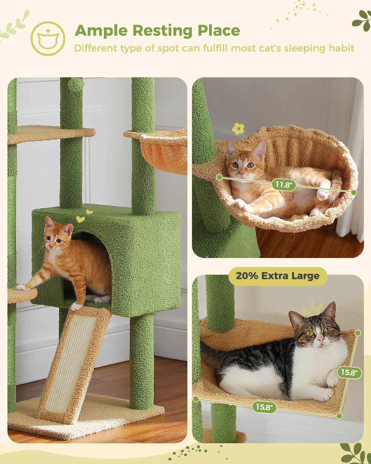Adjustable Floor-to-Ceiling Cat Tree