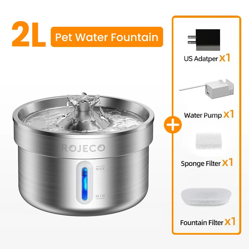 Stainless Steel Pet Drinking Automatic Water Fountain
