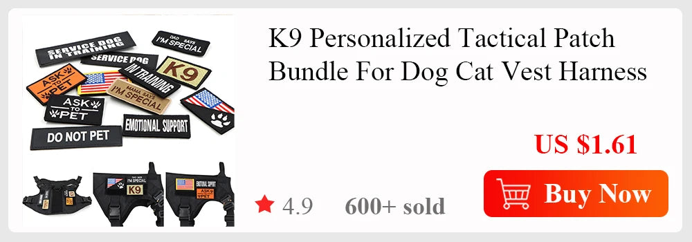 Tactical Large Dog Harness with Pouches