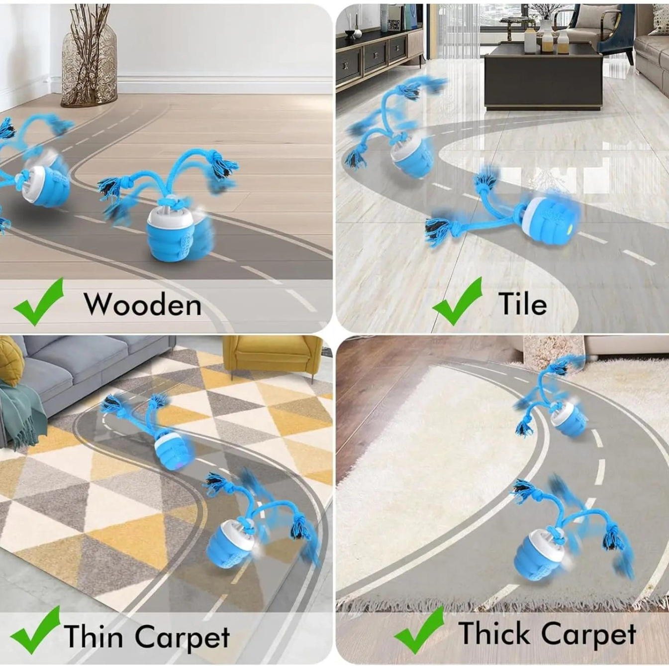 Interactive Dog Toy Ball with Rope