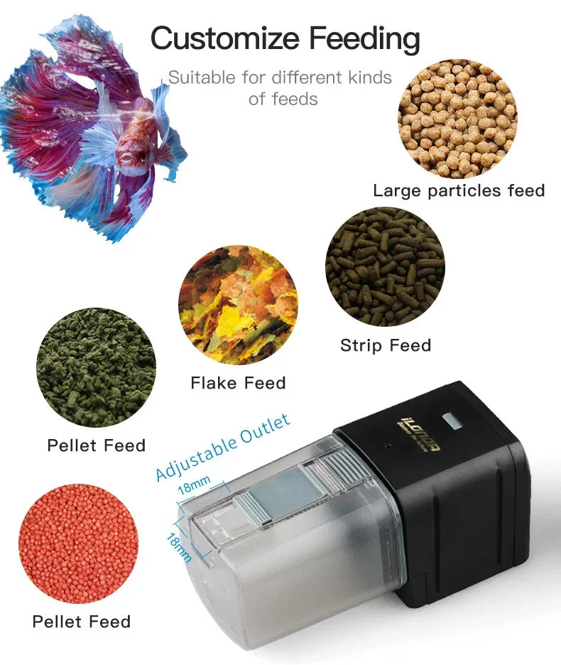 Automatic Aquarium Fish Tank Feeder with WIFI app