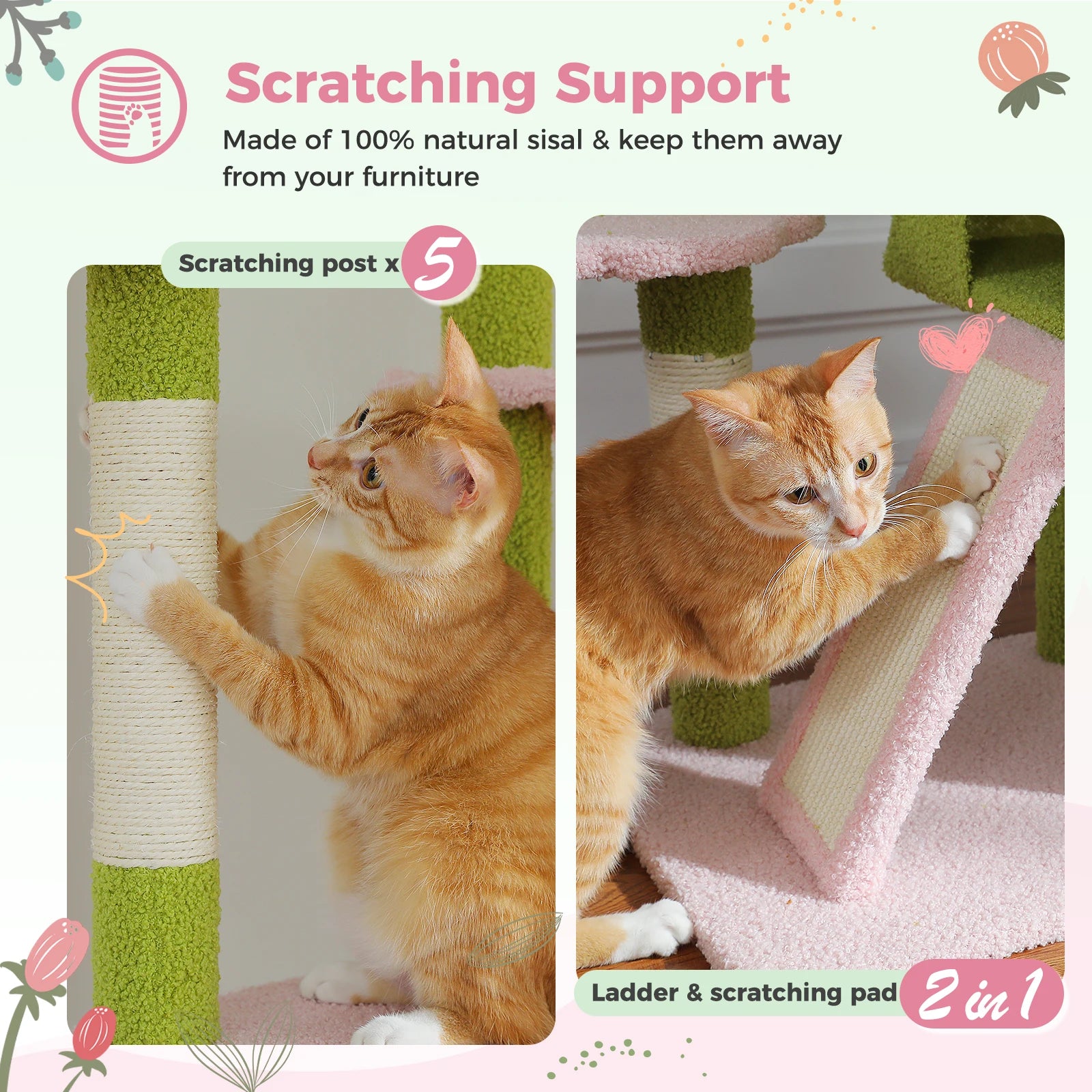 Adjustable Floor-to-Ceiling Cat Tree