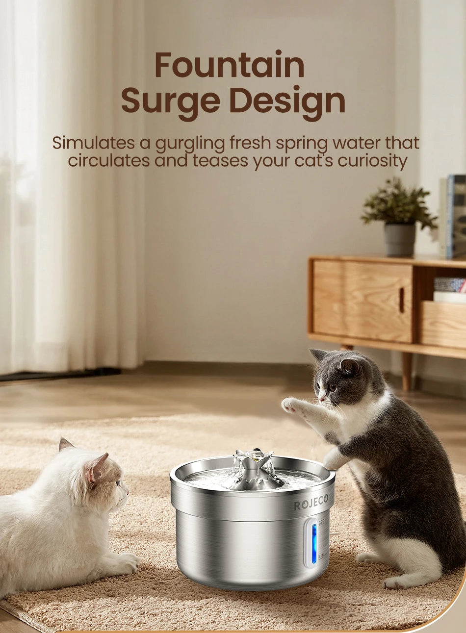 Stainless Steel Pet Drinking Automatic Water Fountain