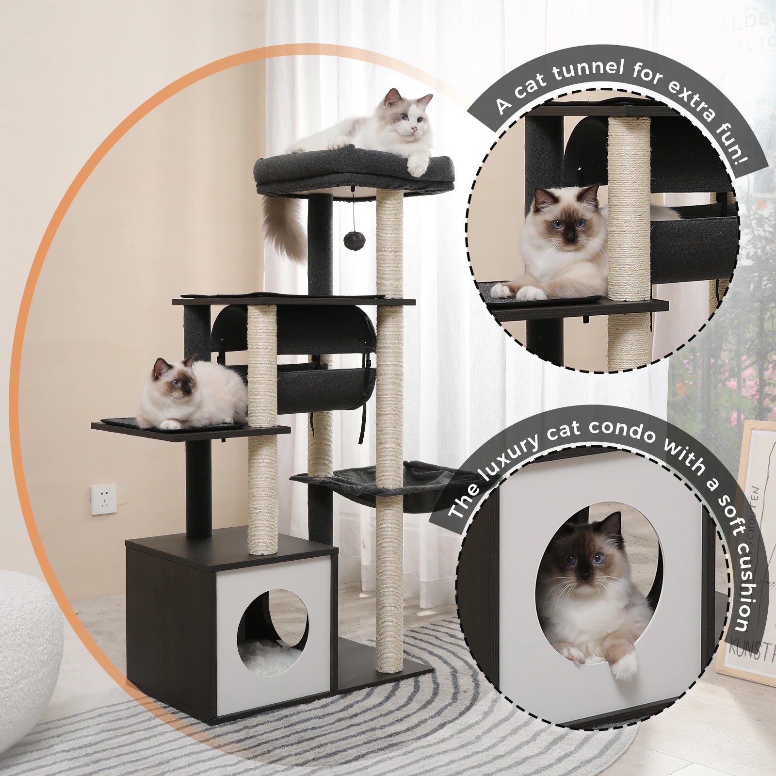 Modern Wooden Cat Tree