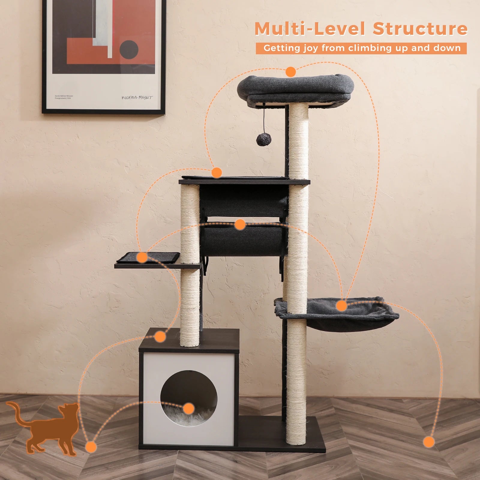 Modern Wooden Cat Tree
