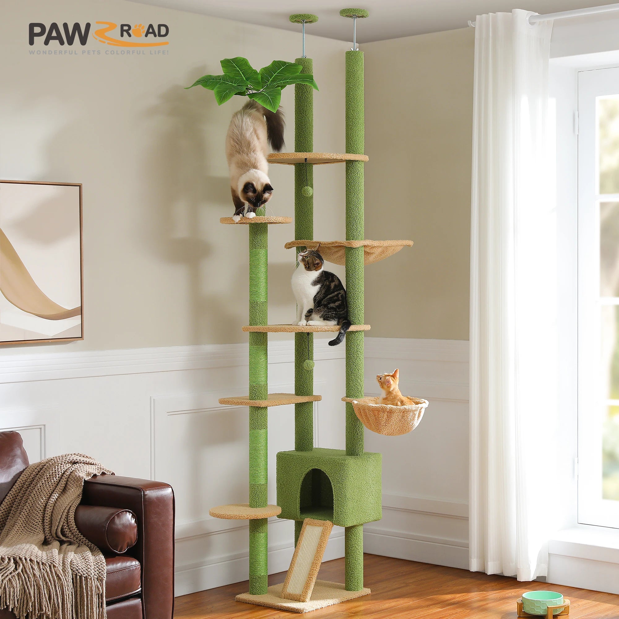 Adjustable Floor-to-Ceiling Cat Tree