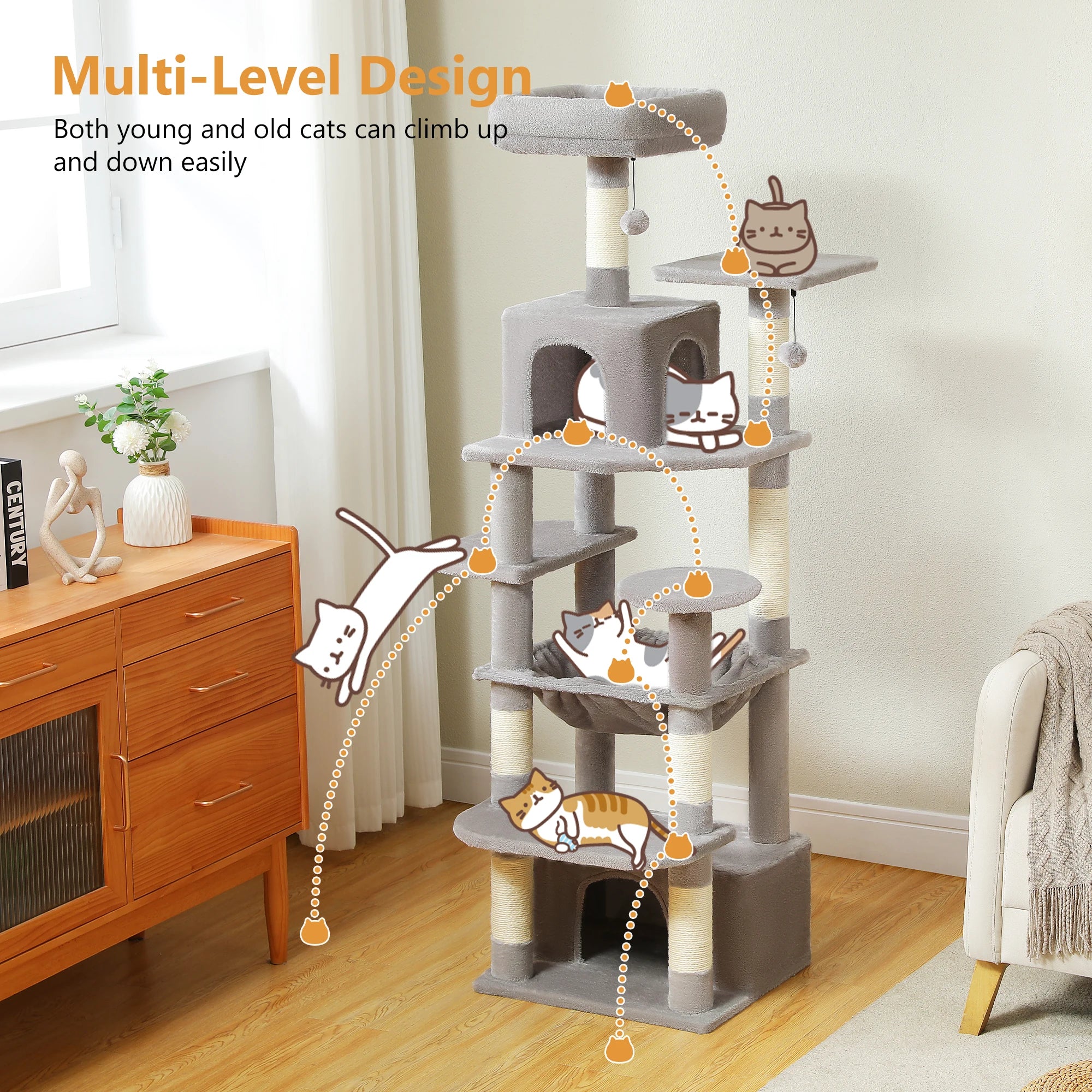 Large Grey Cat Tree