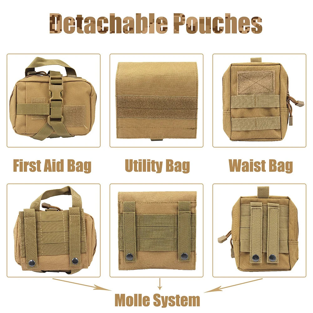 Tactical Large Dog Harness with Pouches