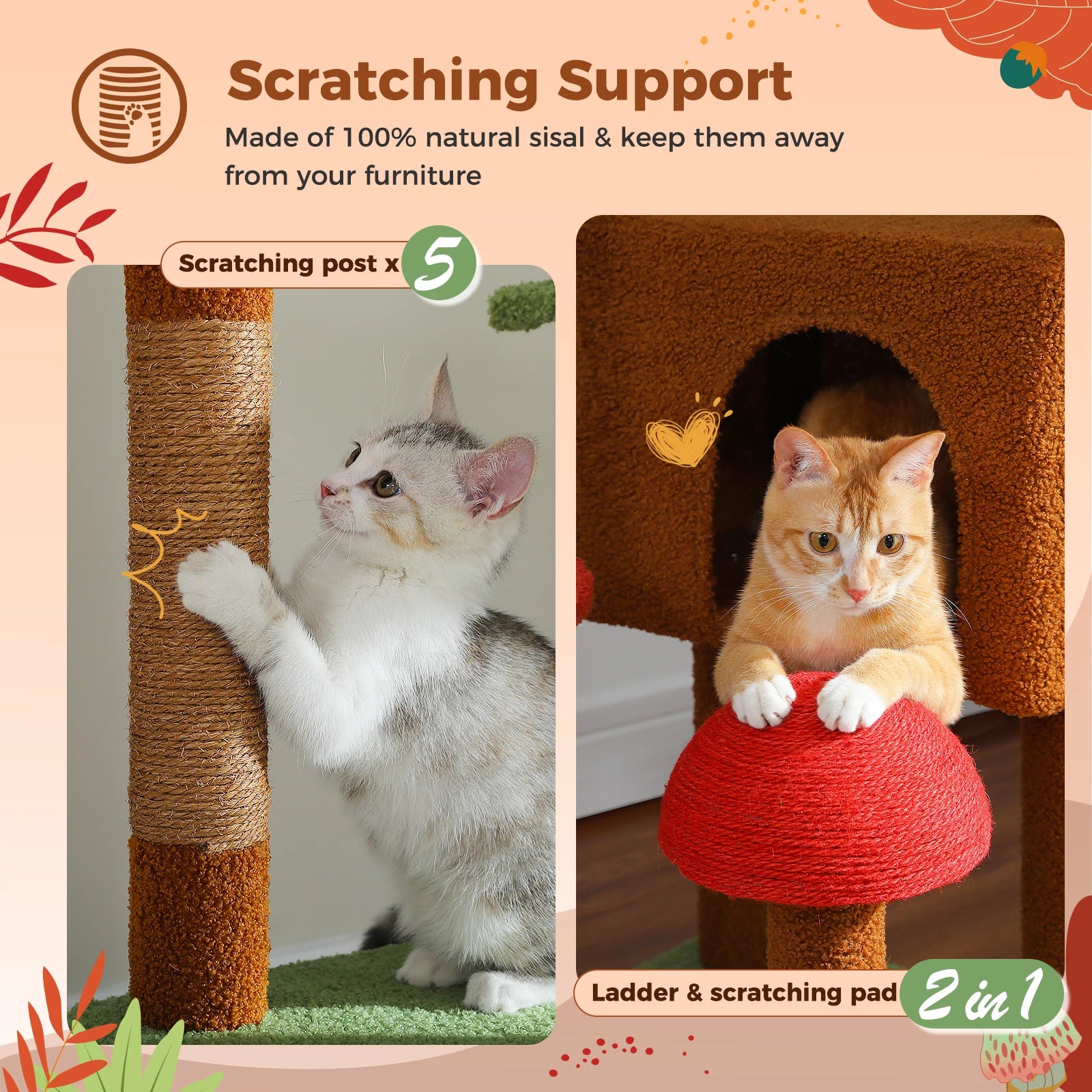 Adjustable Floor-to-Ceiling Cat Tree