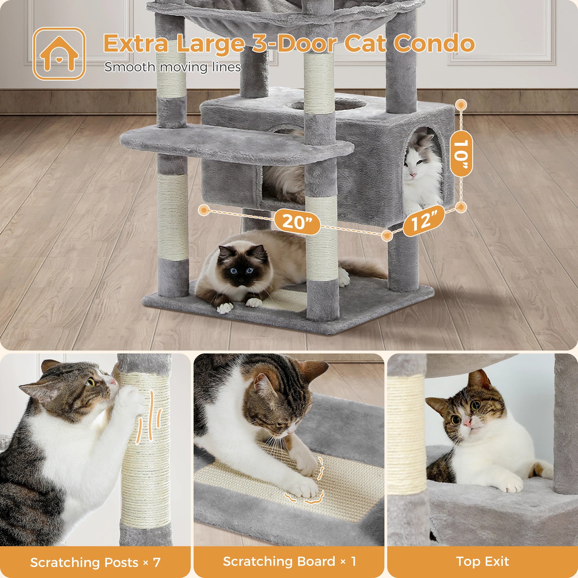 Large Grey Cat Tree
