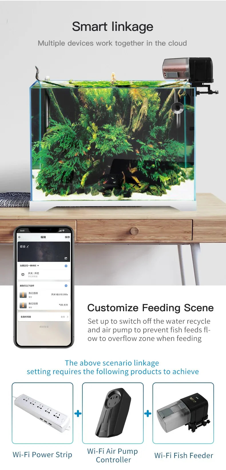 Automatic Aquarium Fish Tank Feeder with WIFI app