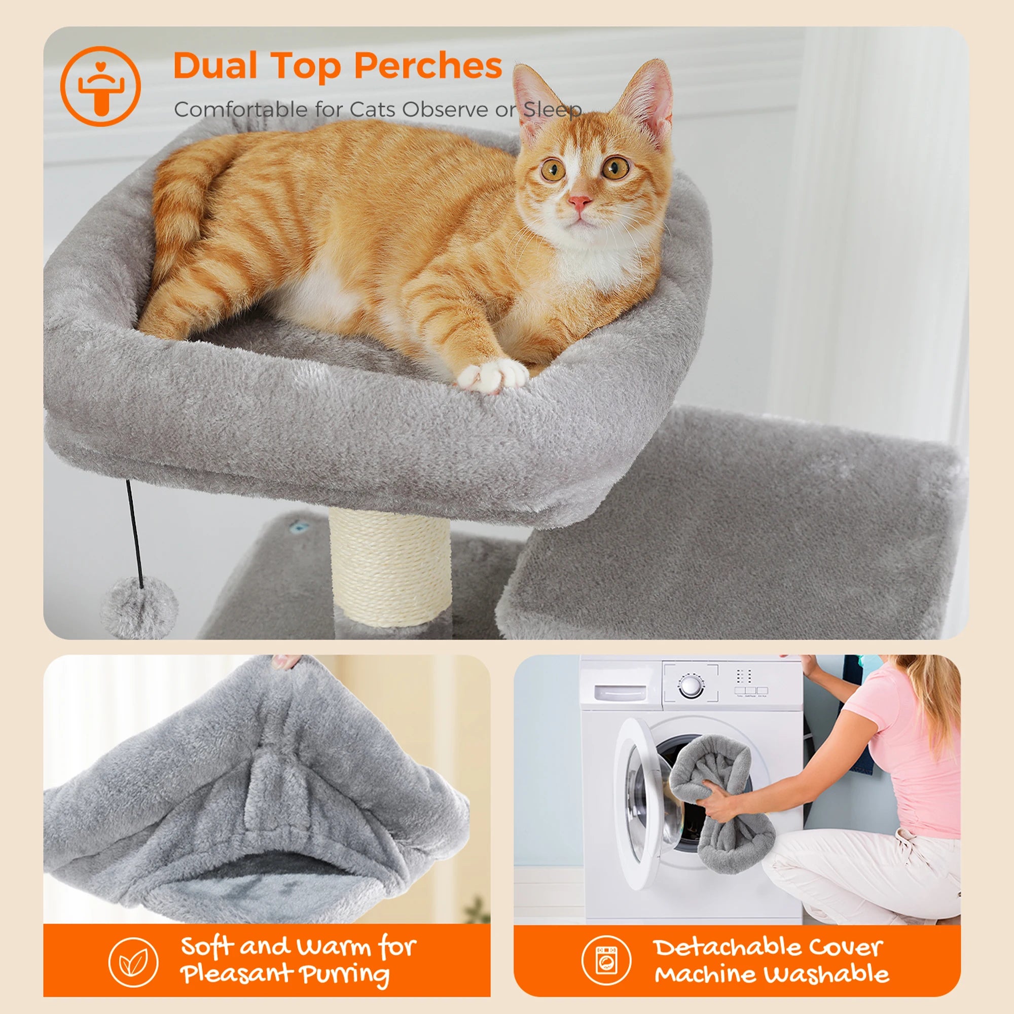 Large Grey Cat Tree