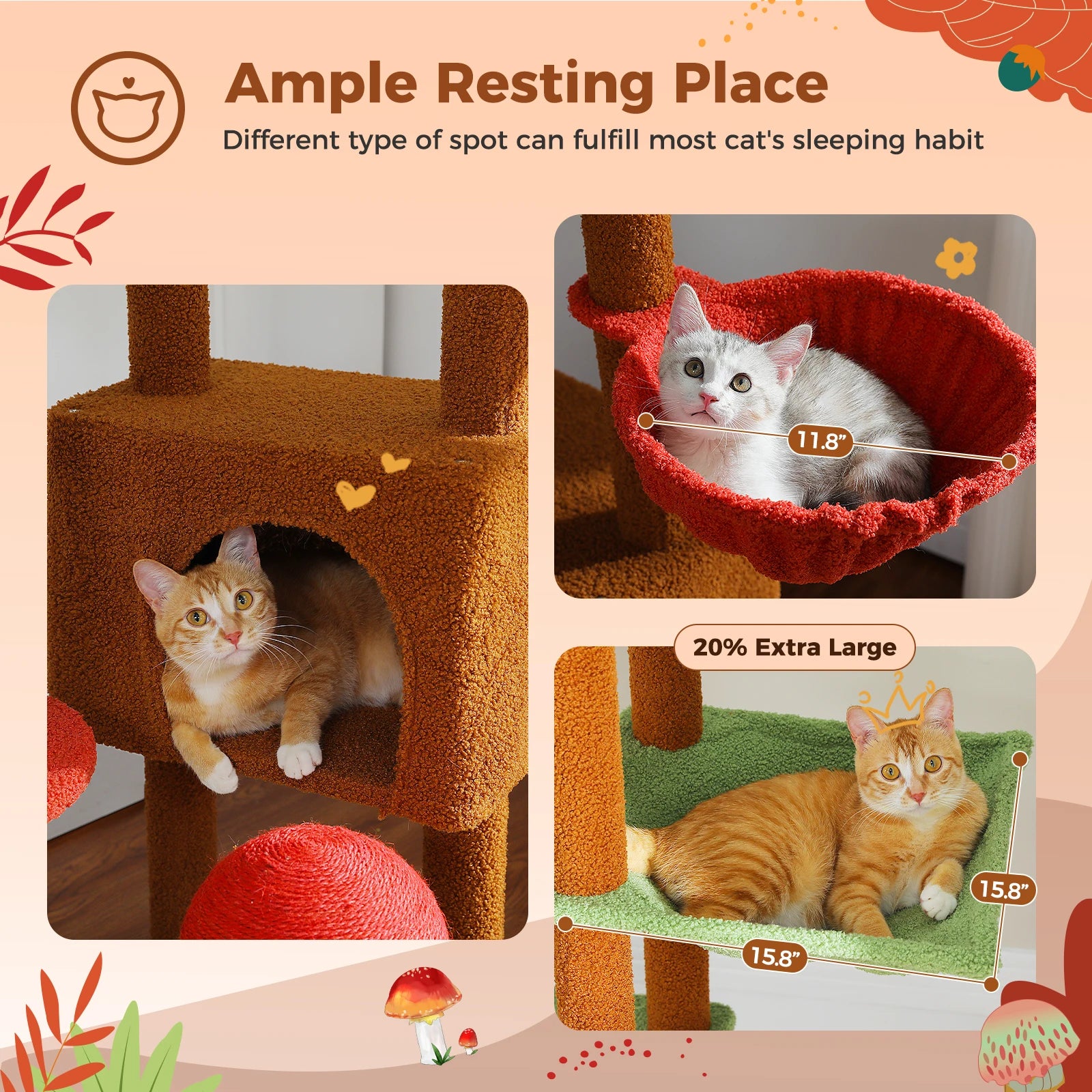 Adjustable Floor-to-Ceiling Cat Tree