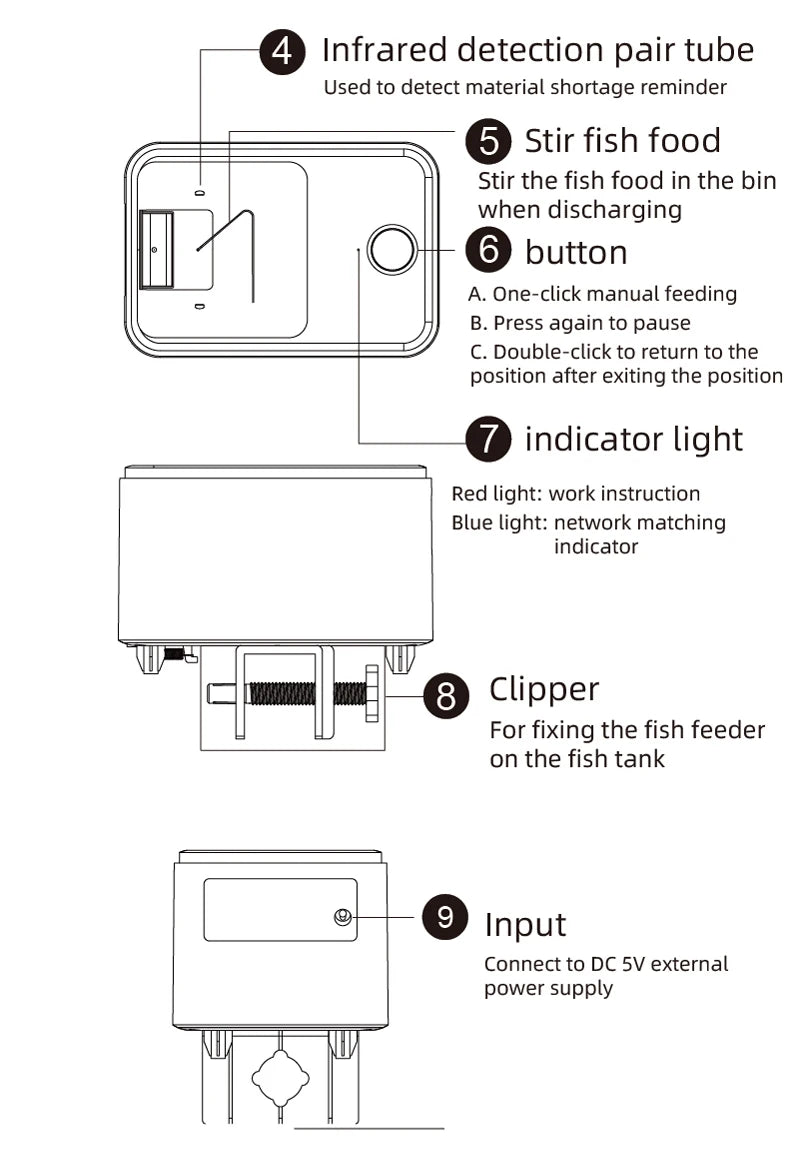 Large Capacity Fish Feeder with WIFI app