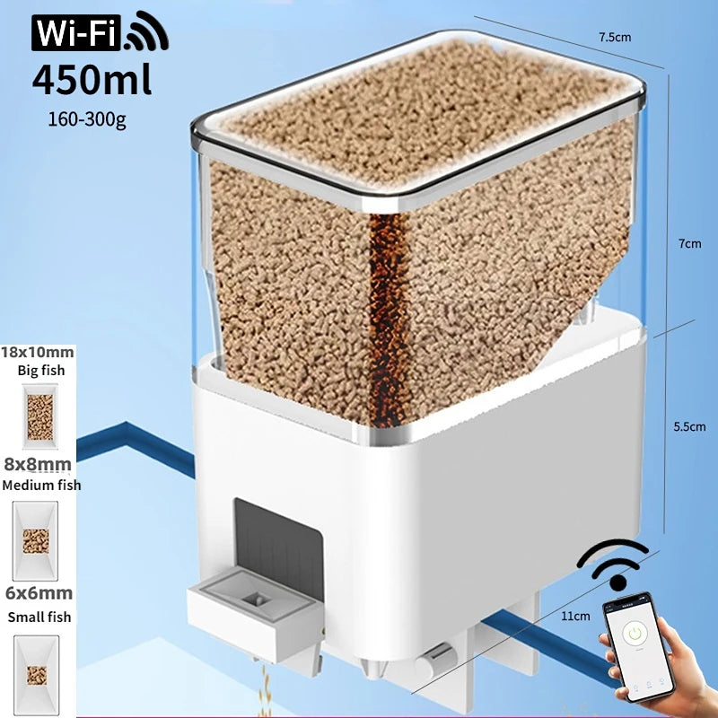 Automatic Aquarium Fish Tank Feeder with WIFI app