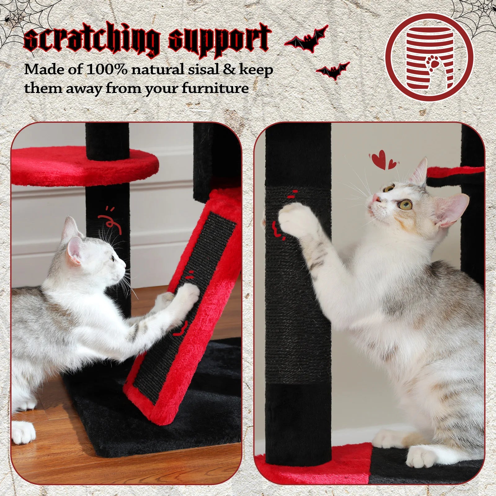 Adjustable Floor-to-Ceiling Cat Tree