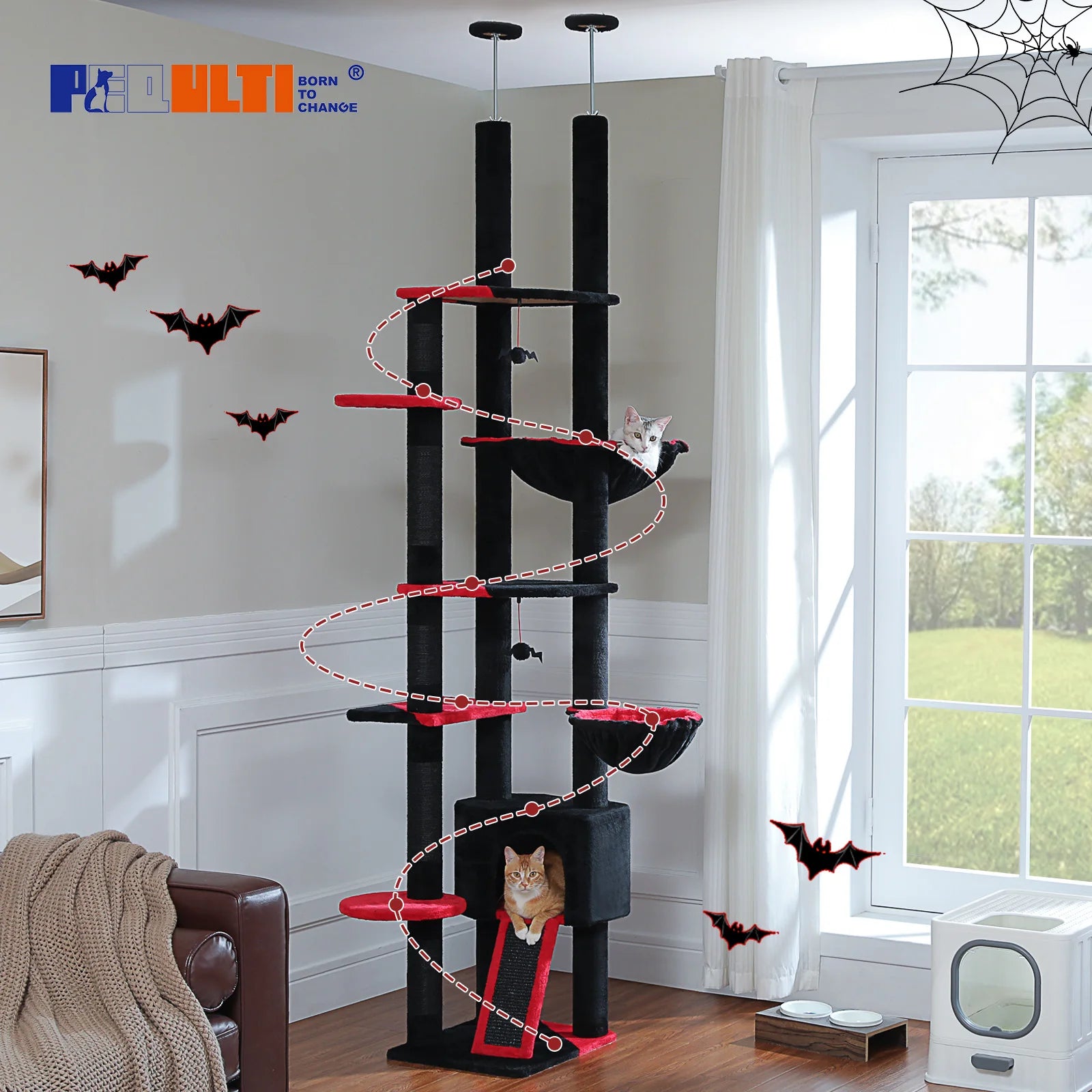 Adjustable Floor-to-Ceiling Cat Tree
