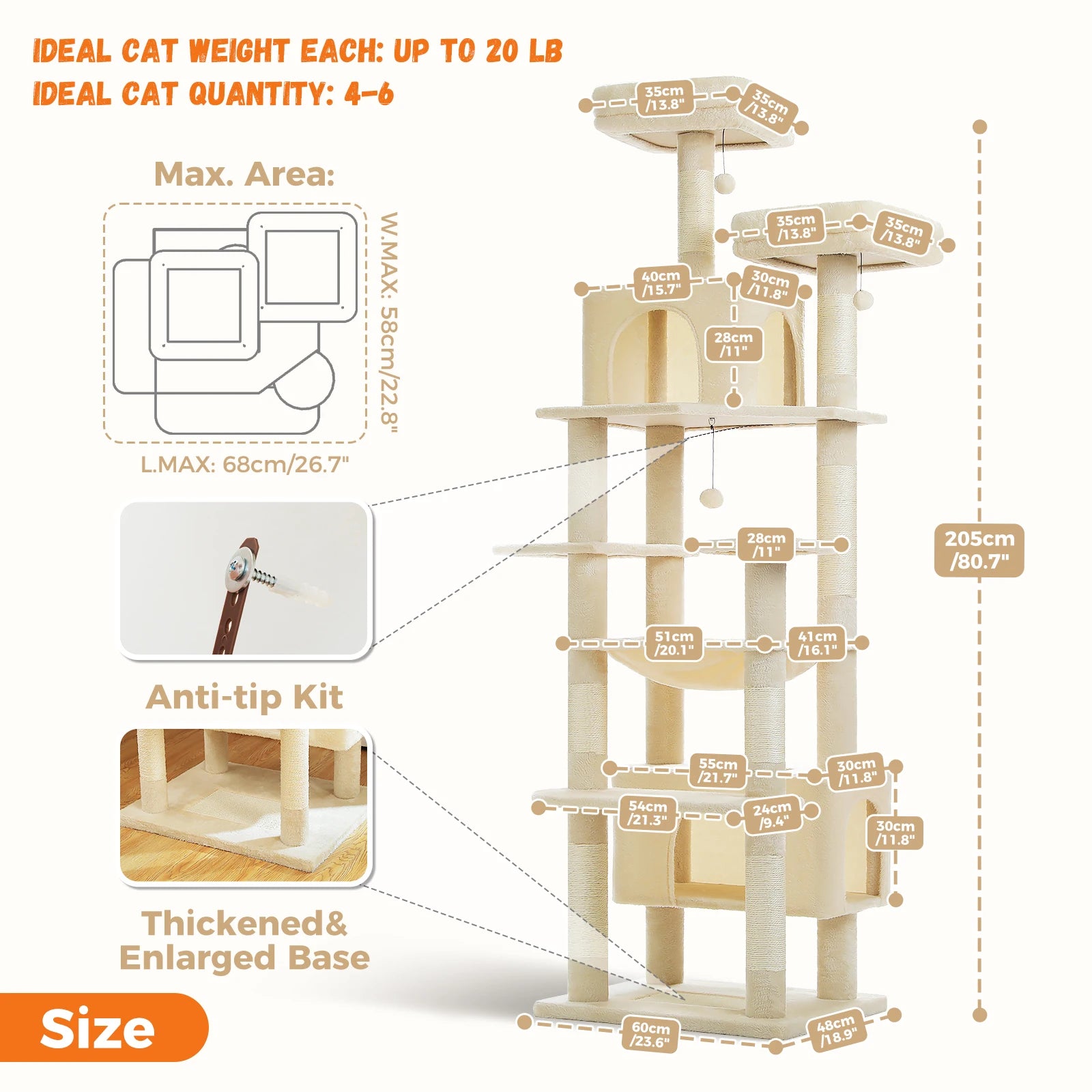 Tall Multi-Level Cat Tree