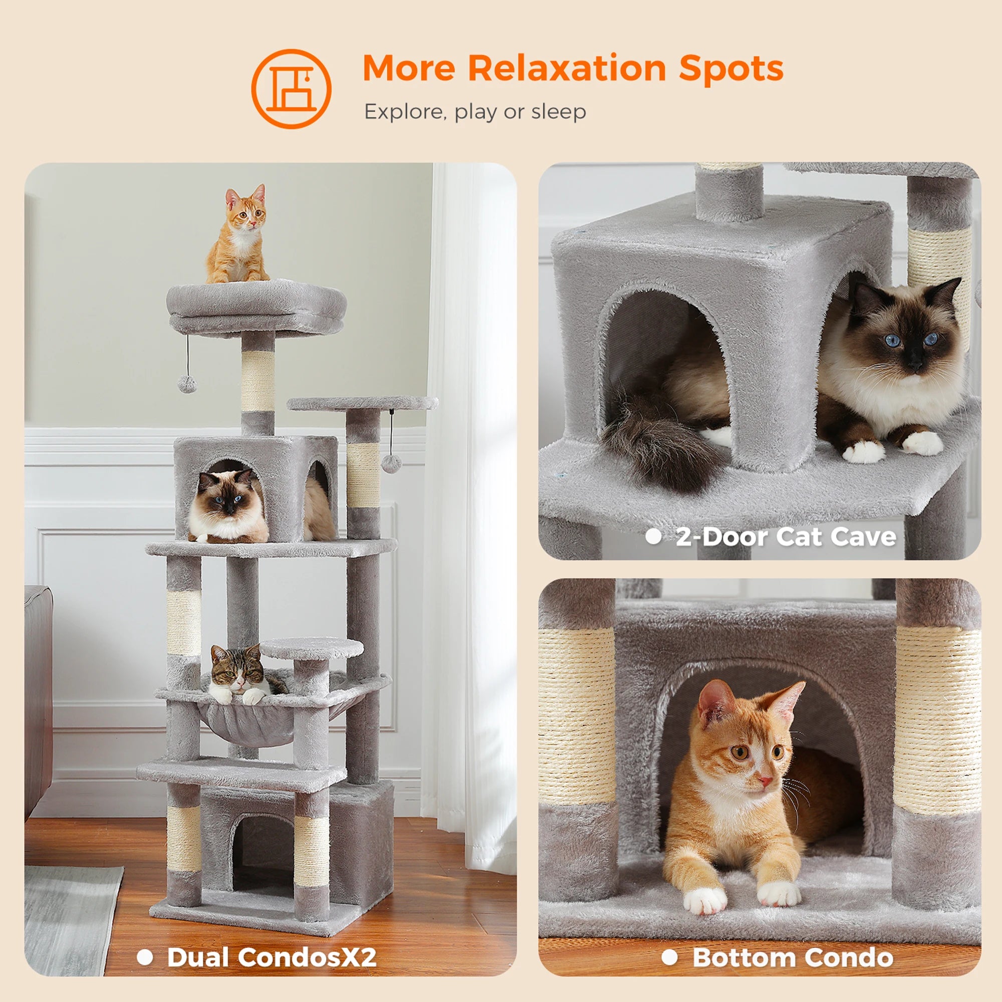 Large Grey Cat Tree