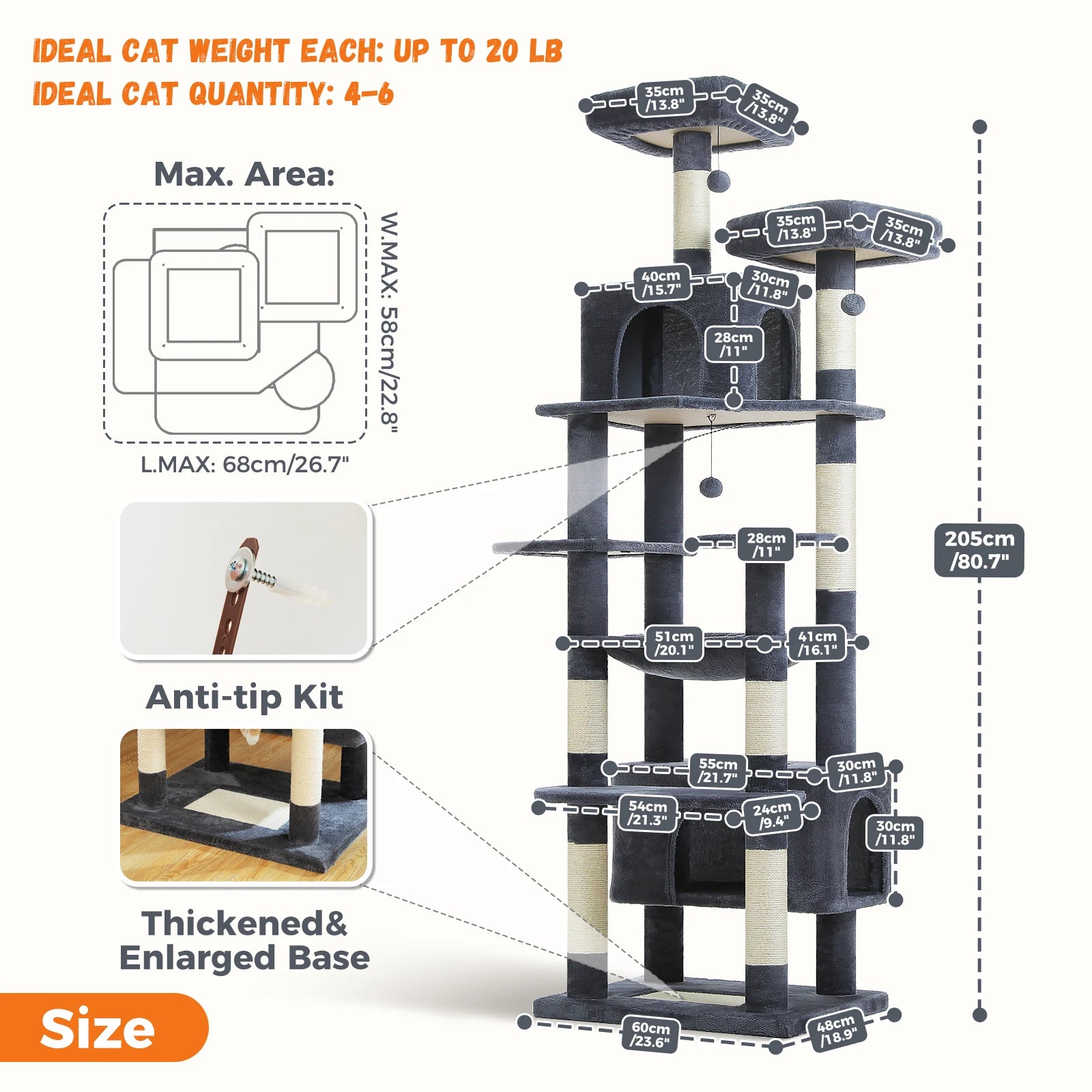 Tall Multi-Level Cat Tree