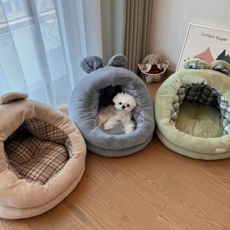 Semi-Enclosed Warm Cat Nest Bed