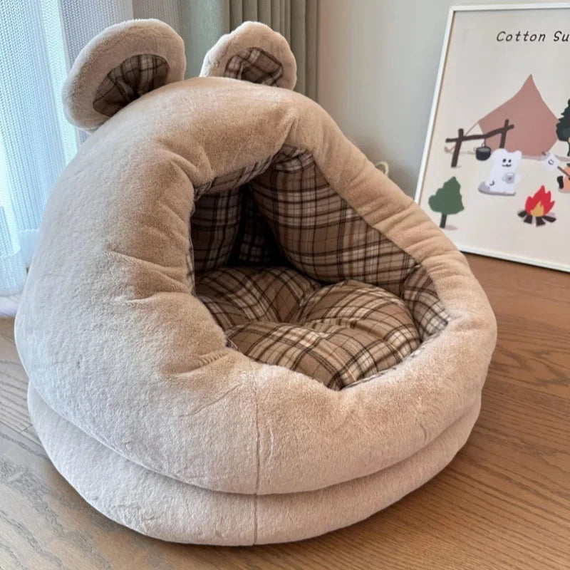 Semi-Enclosed Warm Cat Nest Bed