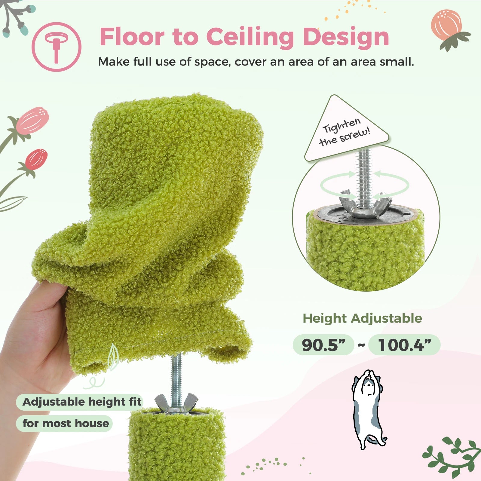 Adjustable Floor-to-Ceiling Cat Tree