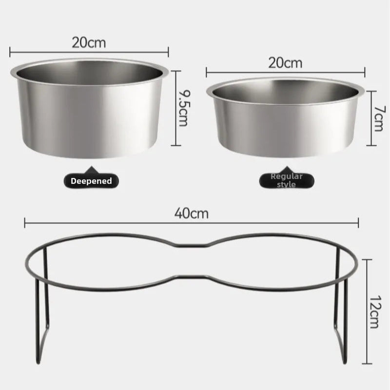 Stainless Steel Slow Feeder Dog Bowl – Elevated Anti-Slip Stand