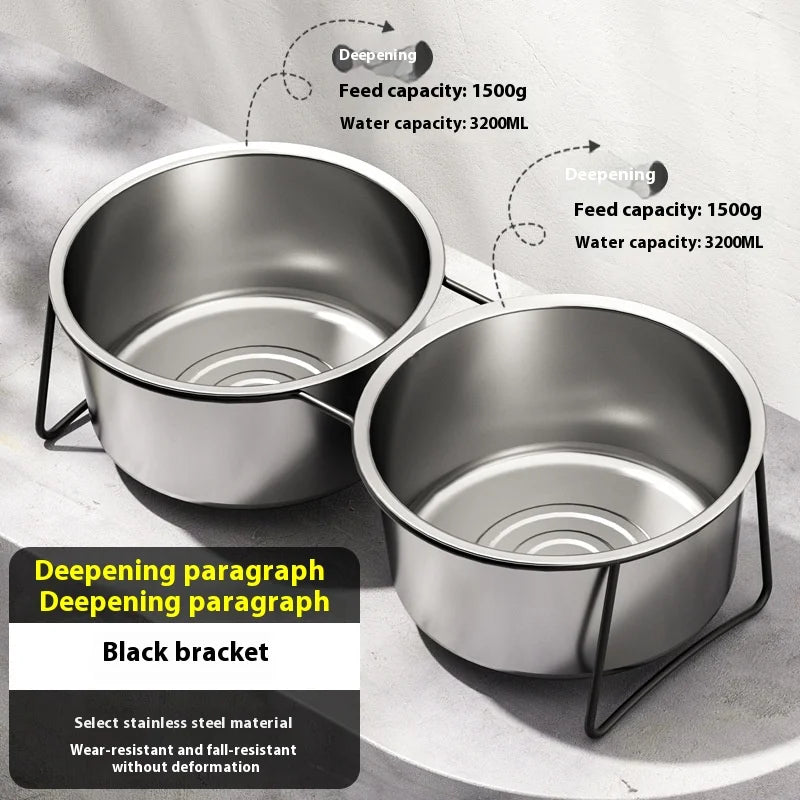 Stainless Steel Slow Feeder Dog Bowl – Elevated Anti-Slip Stand