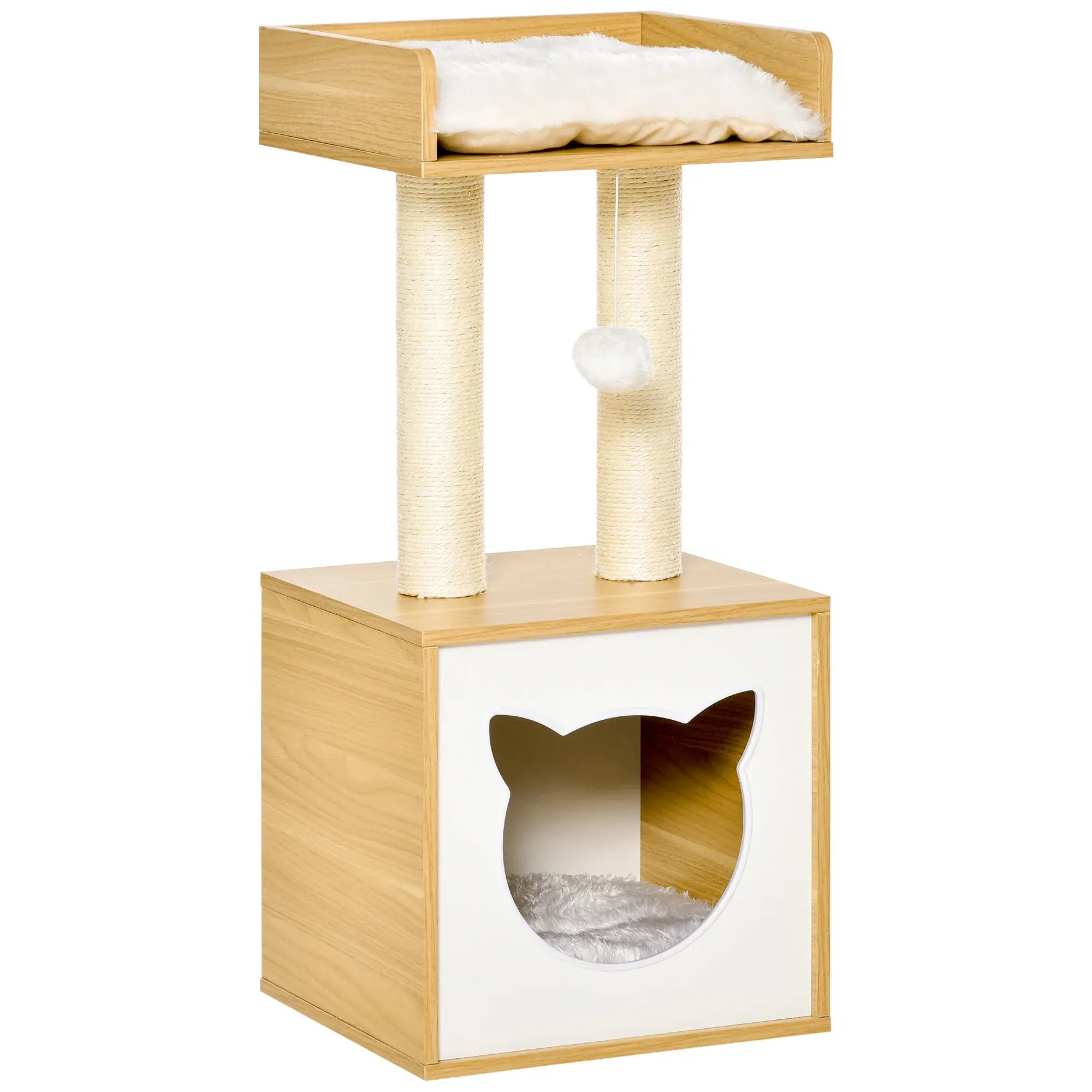 TechnuPet Cat Tree spain Compact Cat Tree with Cave Bed