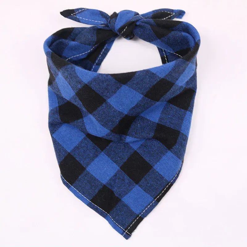 TechnuPet Pet Bandanas Blue / S Cotton Plaid Dog Bandana