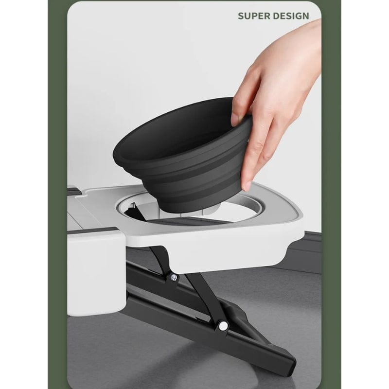 TechnuPet Dog Bowls White Foldable Elevated Double Pet Bowl