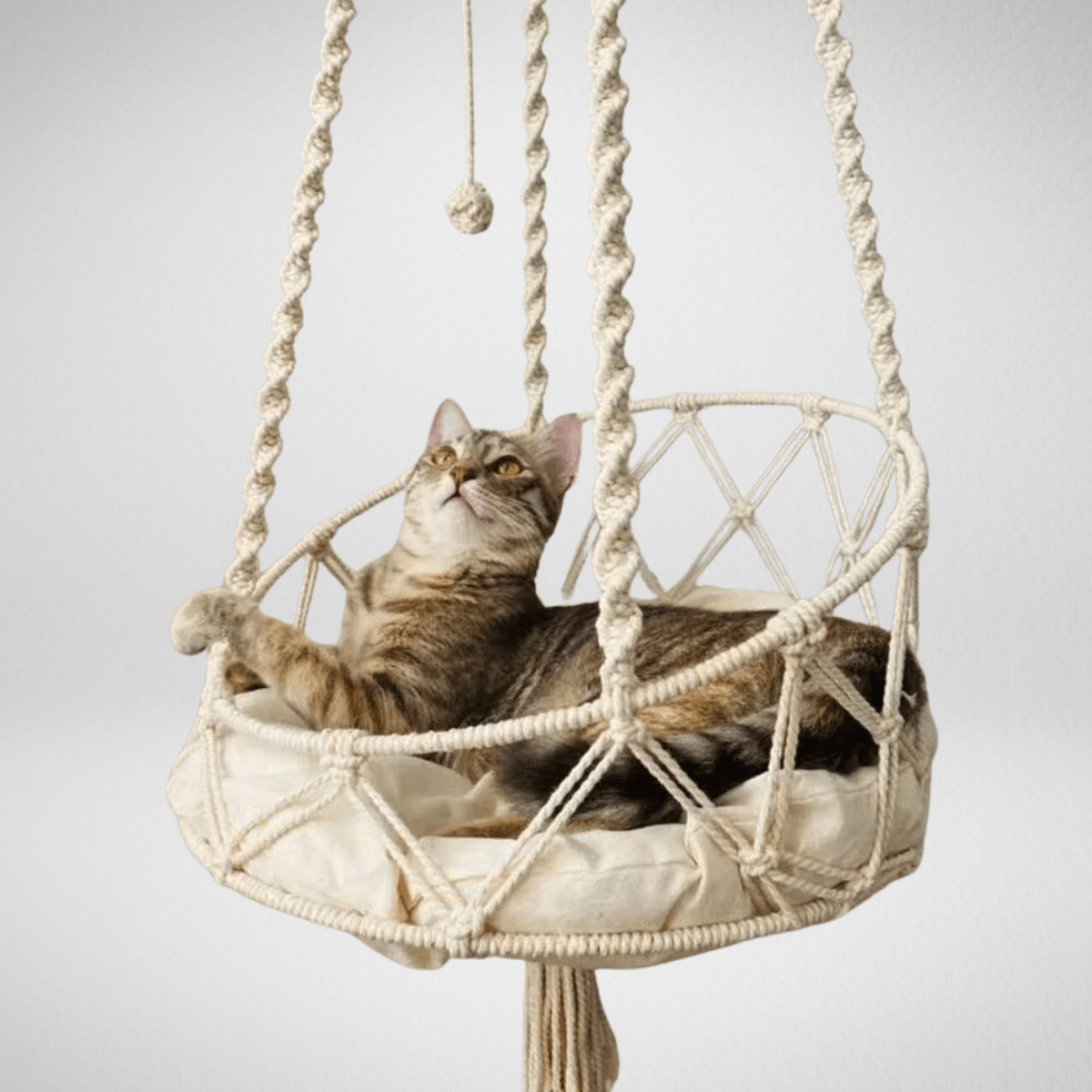 TechnuPet Cat Hammock Hand-Woven Boho Kitten Hammock