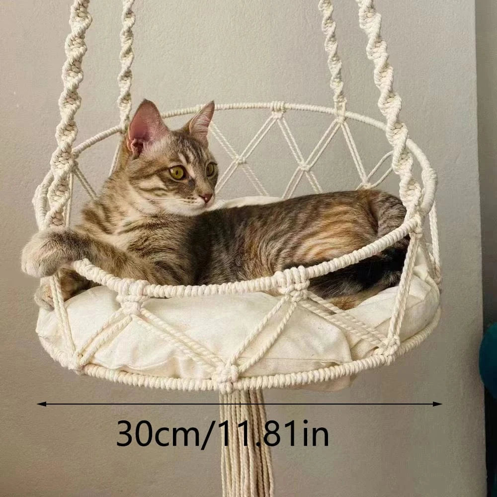 TechnuPet Cat Hammock S Hand-Woven Boho Kitten Hammock