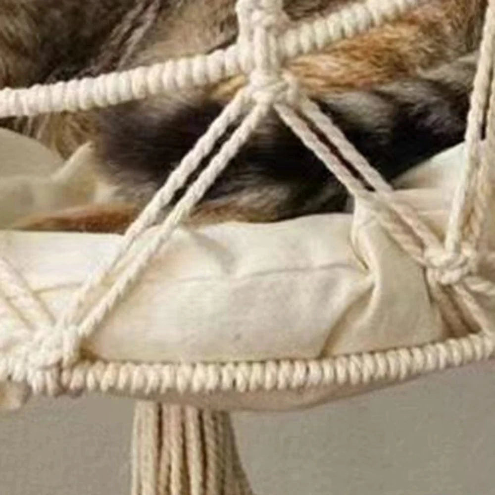 TechnuPet Cat Hammock Hand-Woven Boho Kitten Hammock