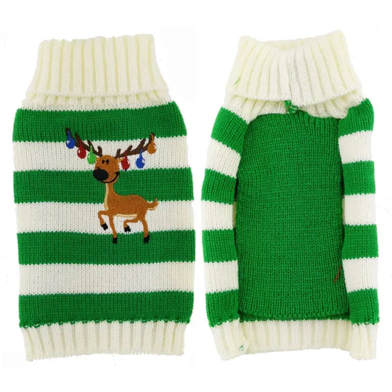 TechnuPet Dog Sweaters J Green Bell Deer / XS Knitted Christmas Dog Sweater