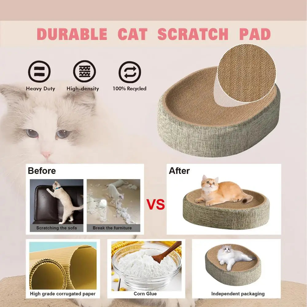 TechnuPet Cat Bed As Show Oval Sisal Cat Scratch Bed