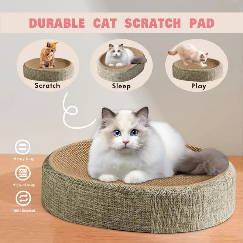 TechnuPet Cat Bed As Show Oval Sisal Cat Scratch Bed