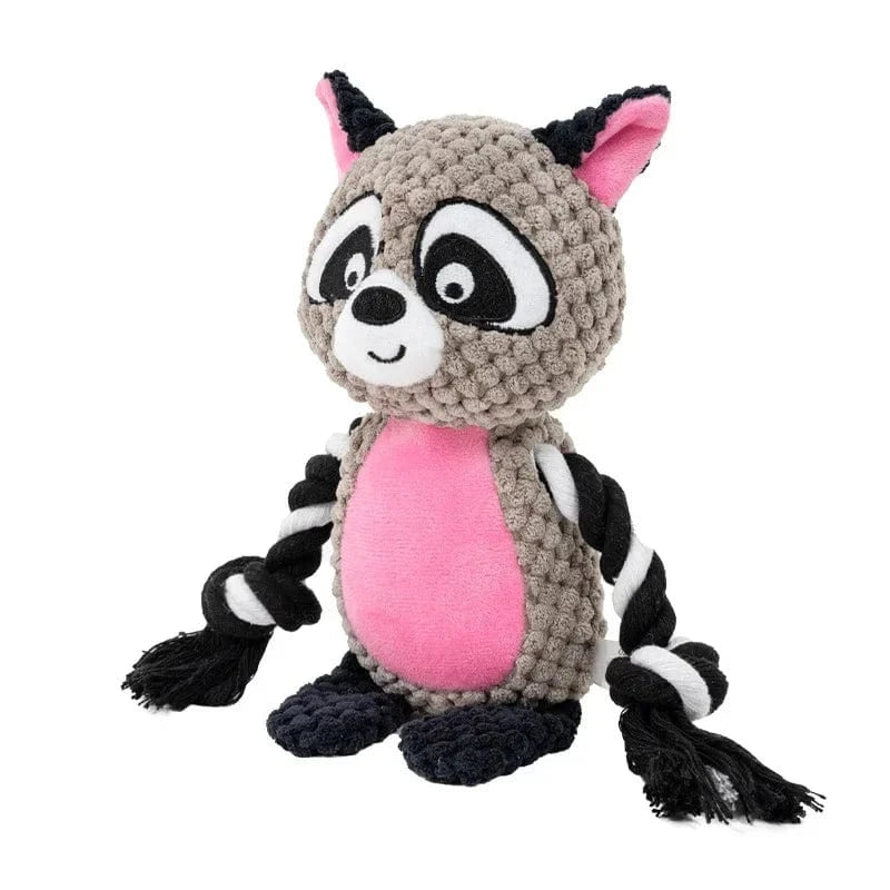 TechnuPet Dog Toys Raccoon Plush Squeaky Dog Chew Toy