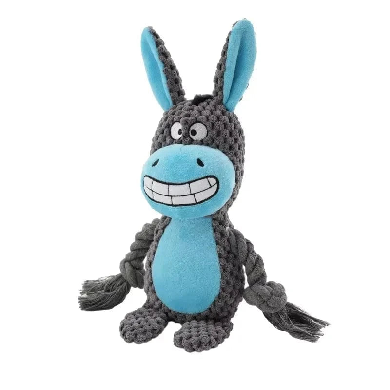 TechnuPet Dog Toys Donkey Plush Squeaky Dog Chew Toy
