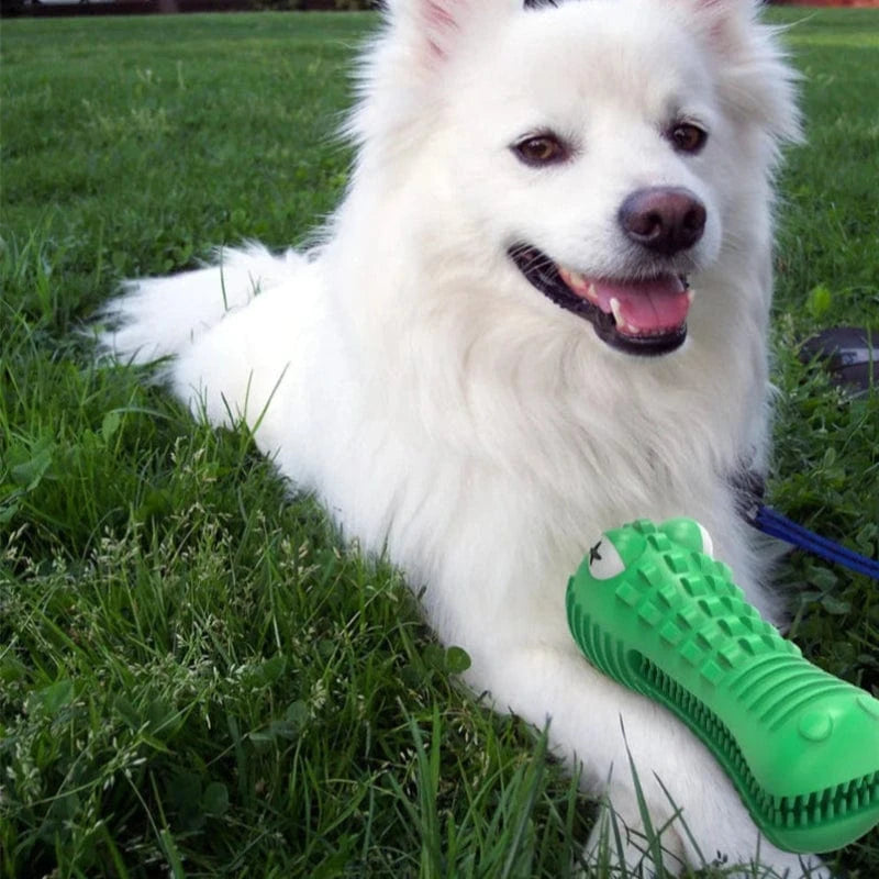 TechnuPet Dog Toys Green Rubber Chew Toy for Aggressive Chewers